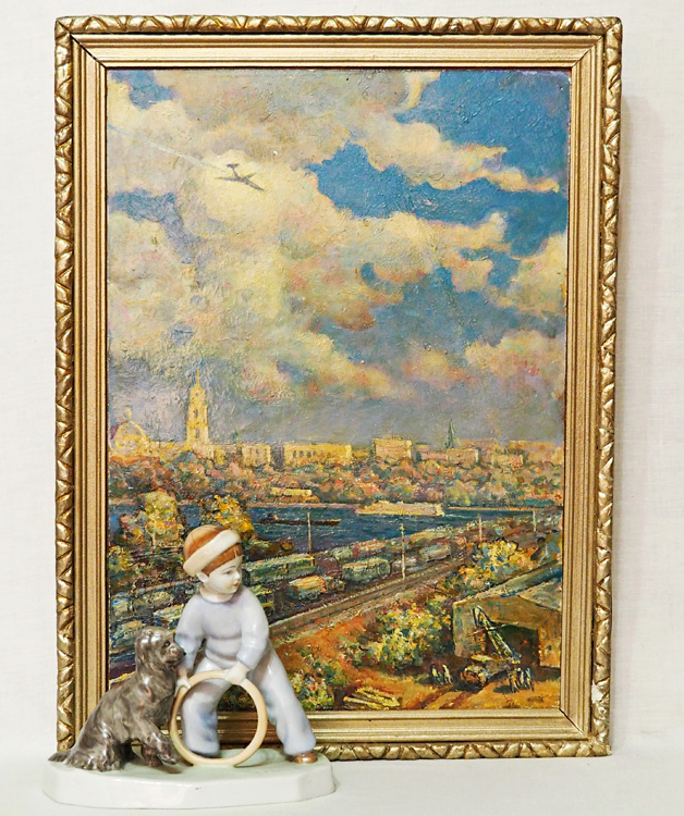 «Дороги в Пермь» - художник А.М. Люкин, «Мальчик с обручем и собакой»